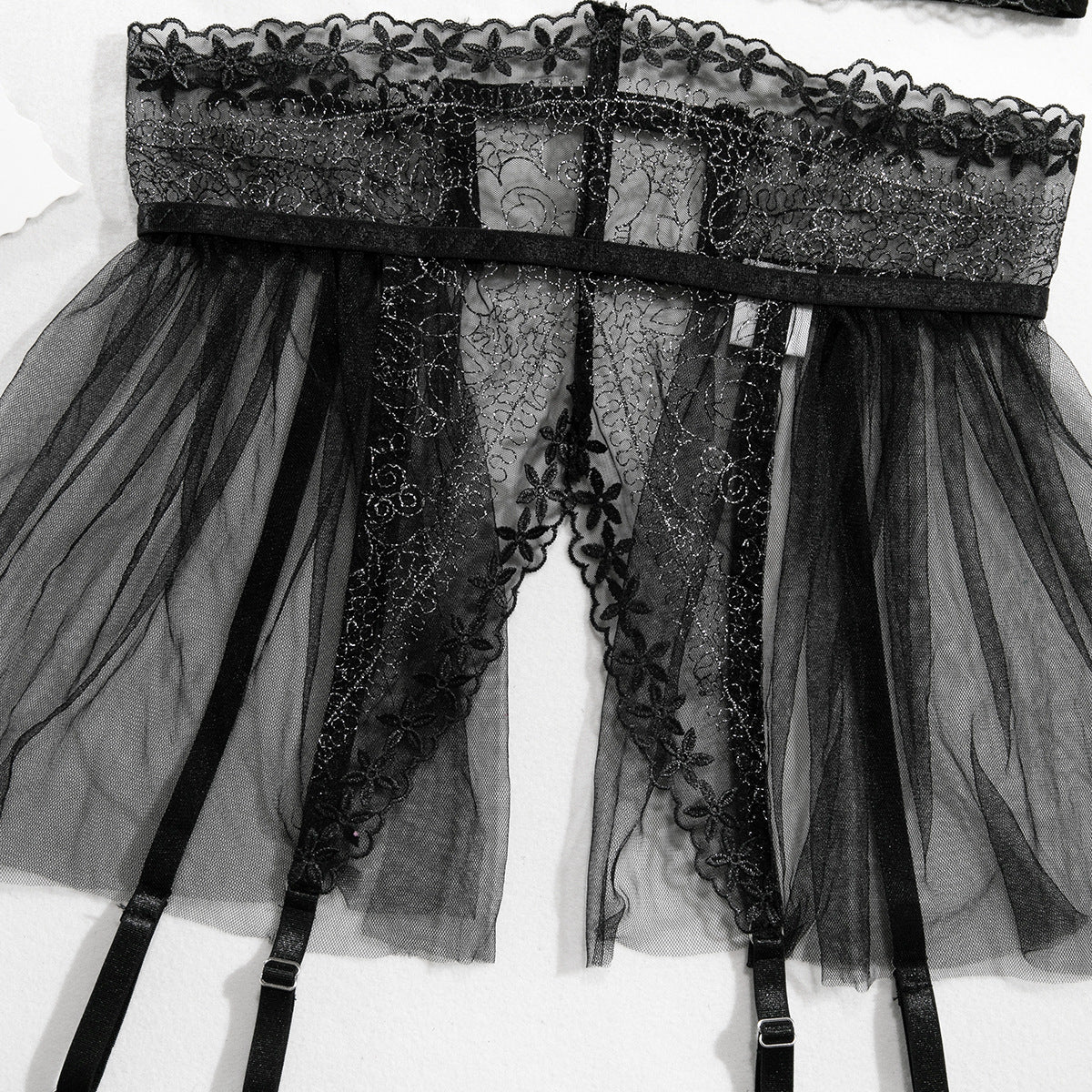 Lace Mesh Halterneck Lingerie Set