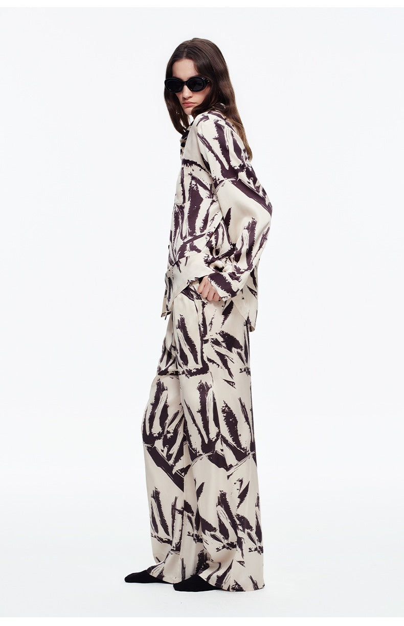 Printed Long Sleeve Pajama Set | Skin-Friendly Comfort Loungewear