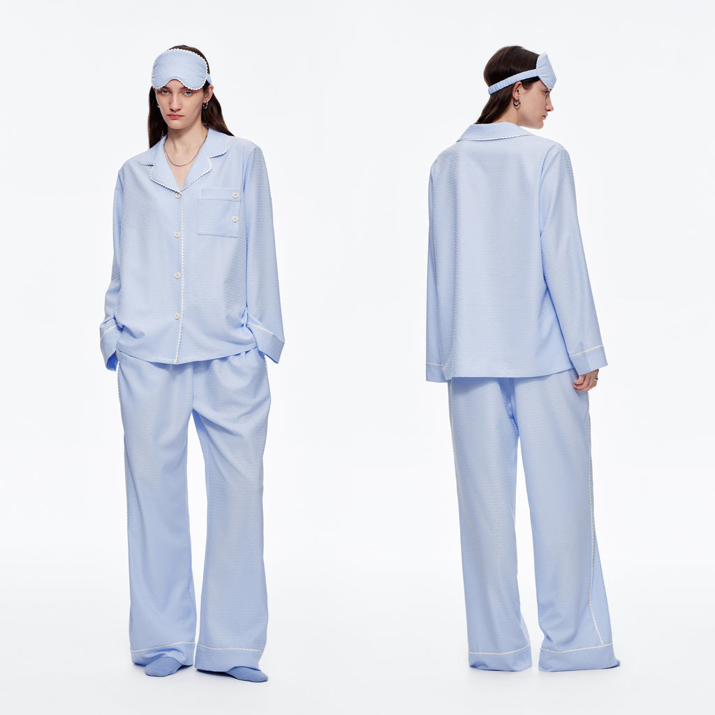 Brushed Soft Long Sleeve Pajama Set | Loose Casual Loungewear