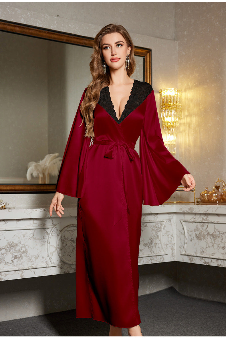 Lace Long Bathrobe | Sexy Luxury Sleepwear & Loungewear