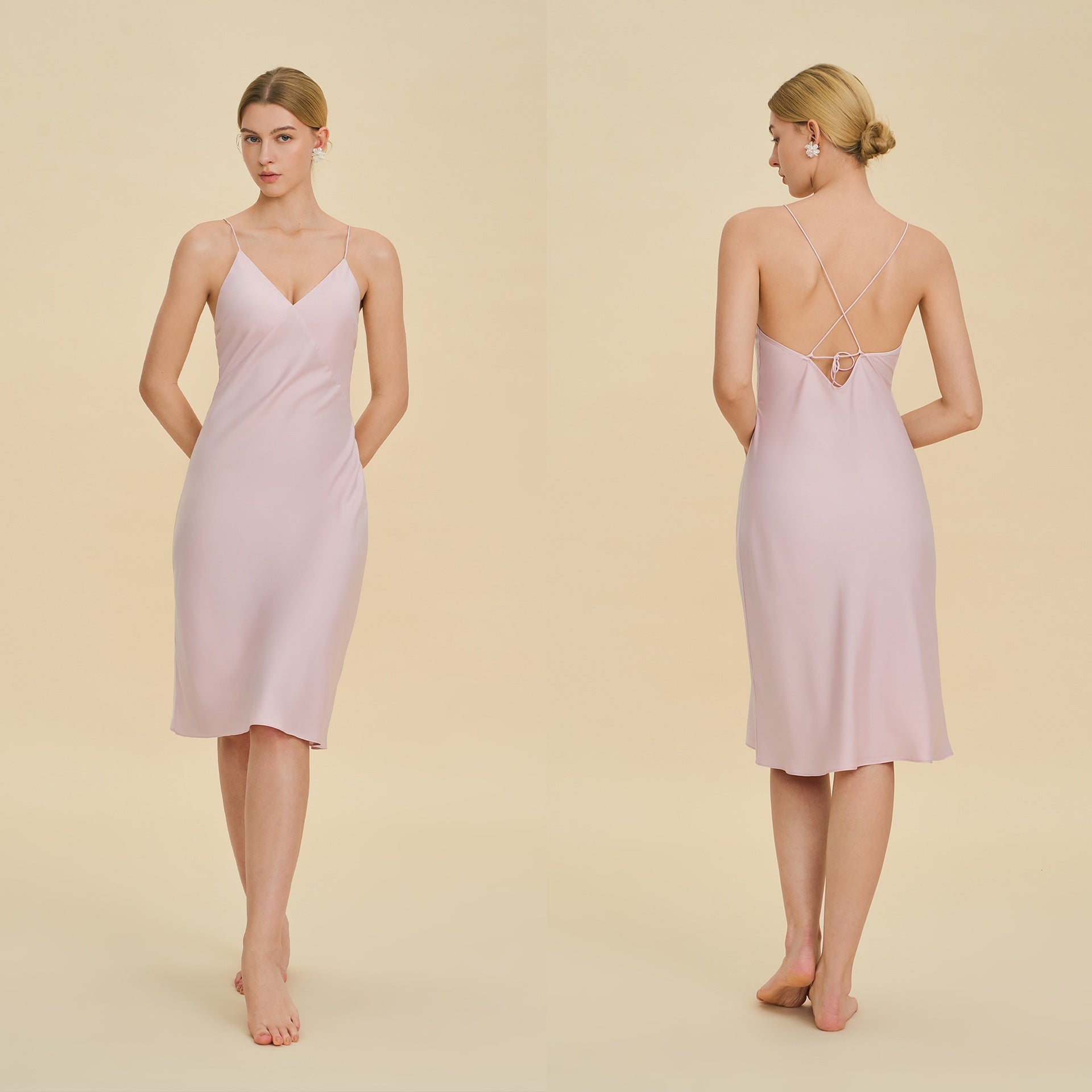 Backless V-Neck Spaghetti Strap Short Nightdress | Sexy Summer Sleepwear