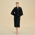 Mesh Lace French Short Robe – Sheer Nylon Homewear
