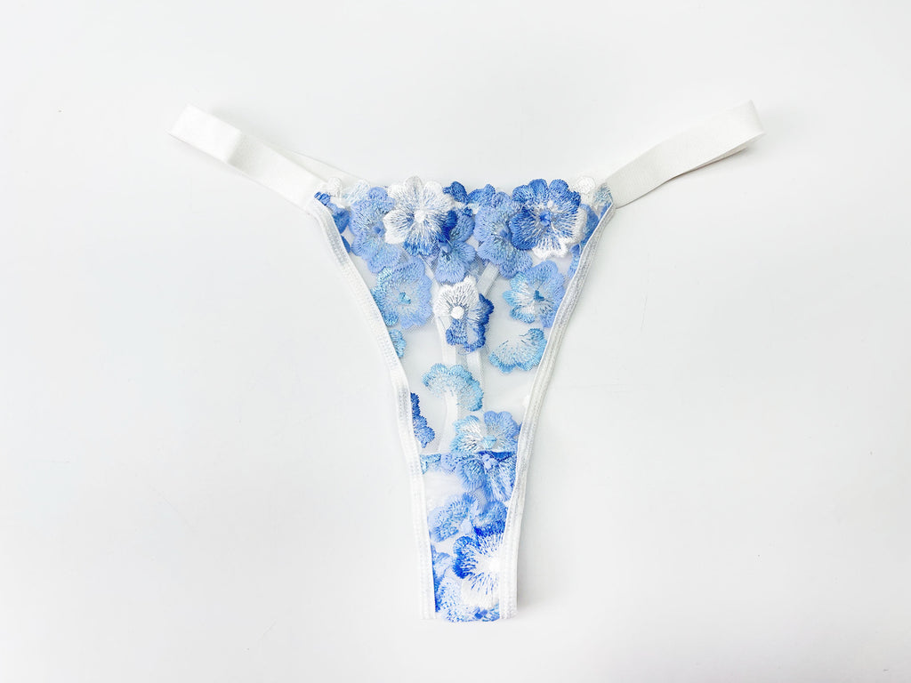 Embroidery Print Lace Bra Set – Sheer, Supportive, Full Coverage