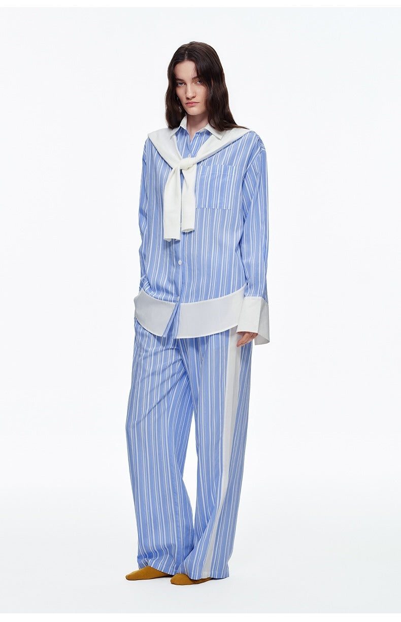 Stripe Long Sleeve Pajama Set | High-End Spring & Autumn Loungewear