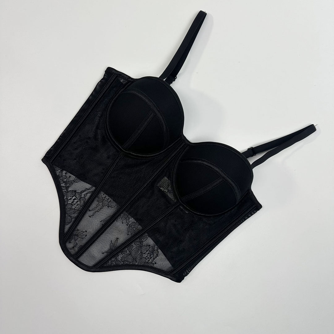 Breathable Open Back Lace Fishbone Corset Bra