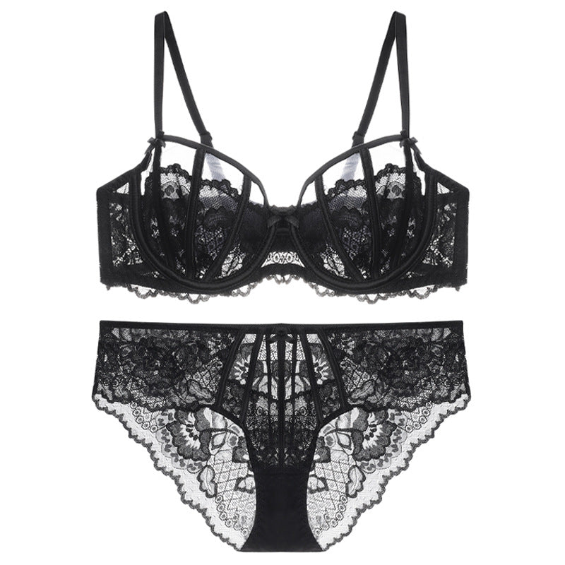 French Lace Full-Cup Bra Set – Minimizing, Lift & Anti-Sag