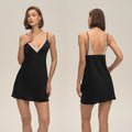 Lace Slim Satin Chiffon Backless Spaghetti Strap Nightdress — Sexy Loungewear