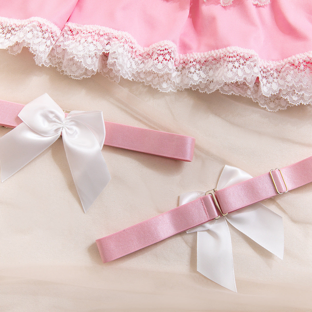 Sinful Maid Lace Apron Lingerie Four-Piece Set