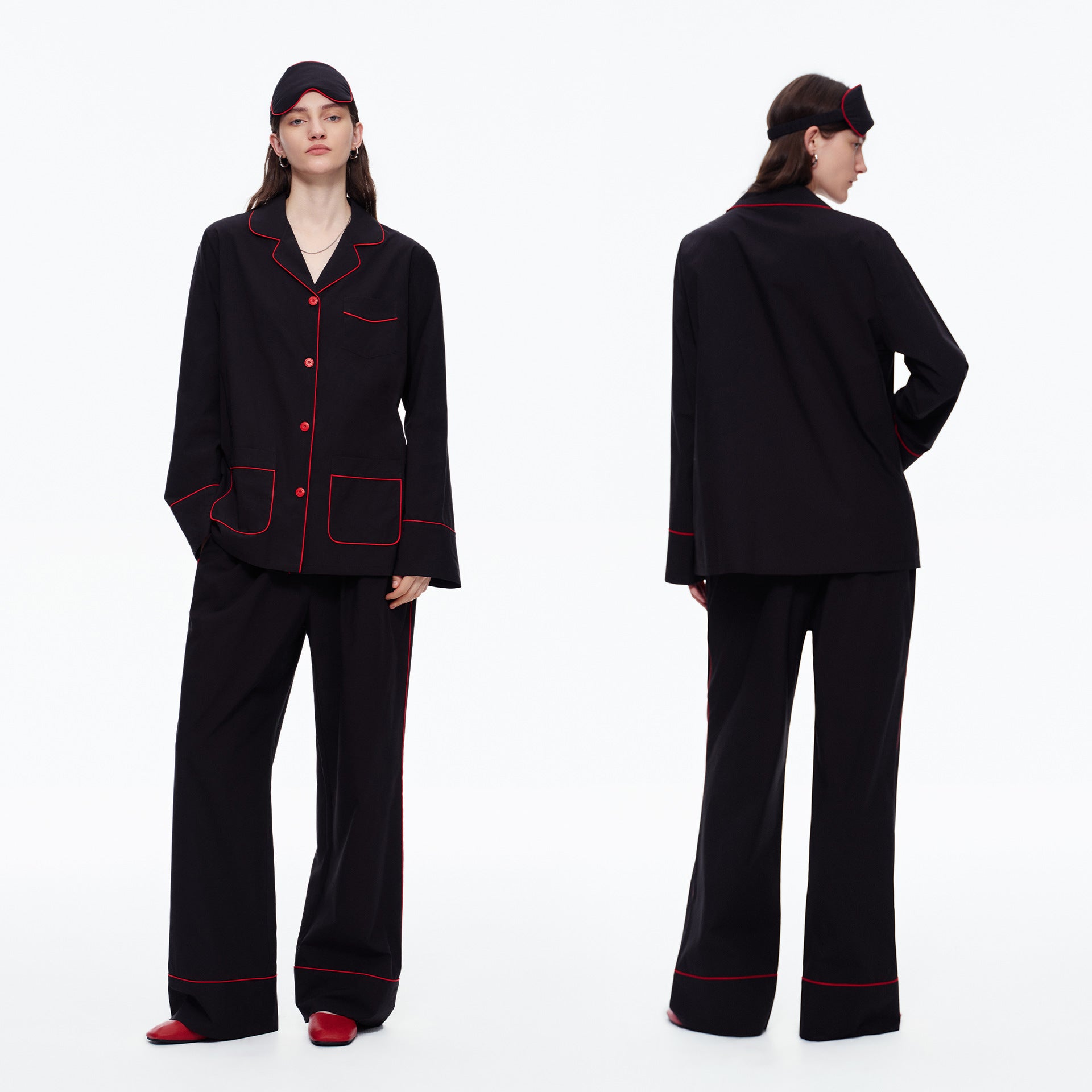 Lyocell Cardigan Lapel Long Sleeve Pajama Set | Elegant Wearable Loungewear