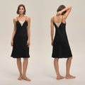 Satin Chiffon Lace Halter Slip Dress — Sexy Summer Sleepwear