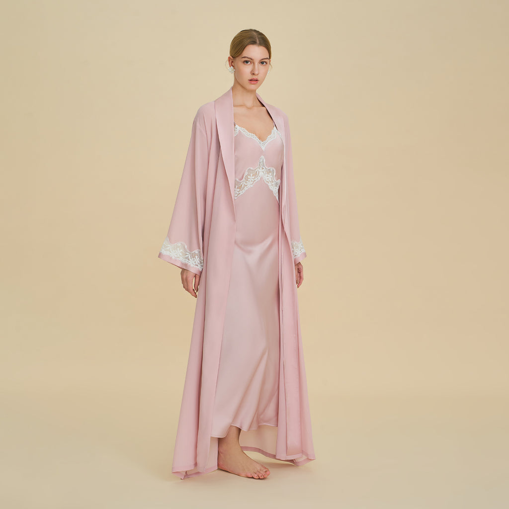 Satin Slip Dress & Robe Two-Piece Set | Luxury Women's Sleepwear
