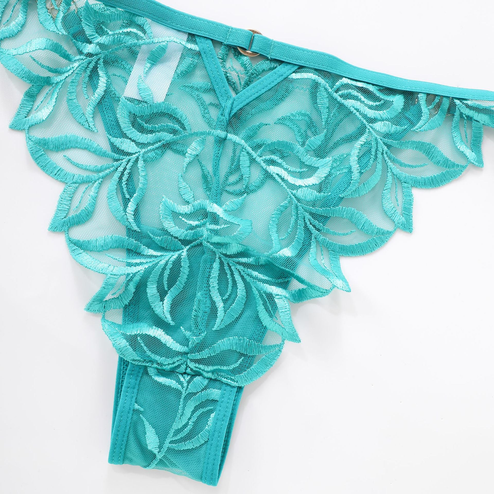 Elegant French Lace Lingerie Set – Embroidered Bra & Panty with Lift Support