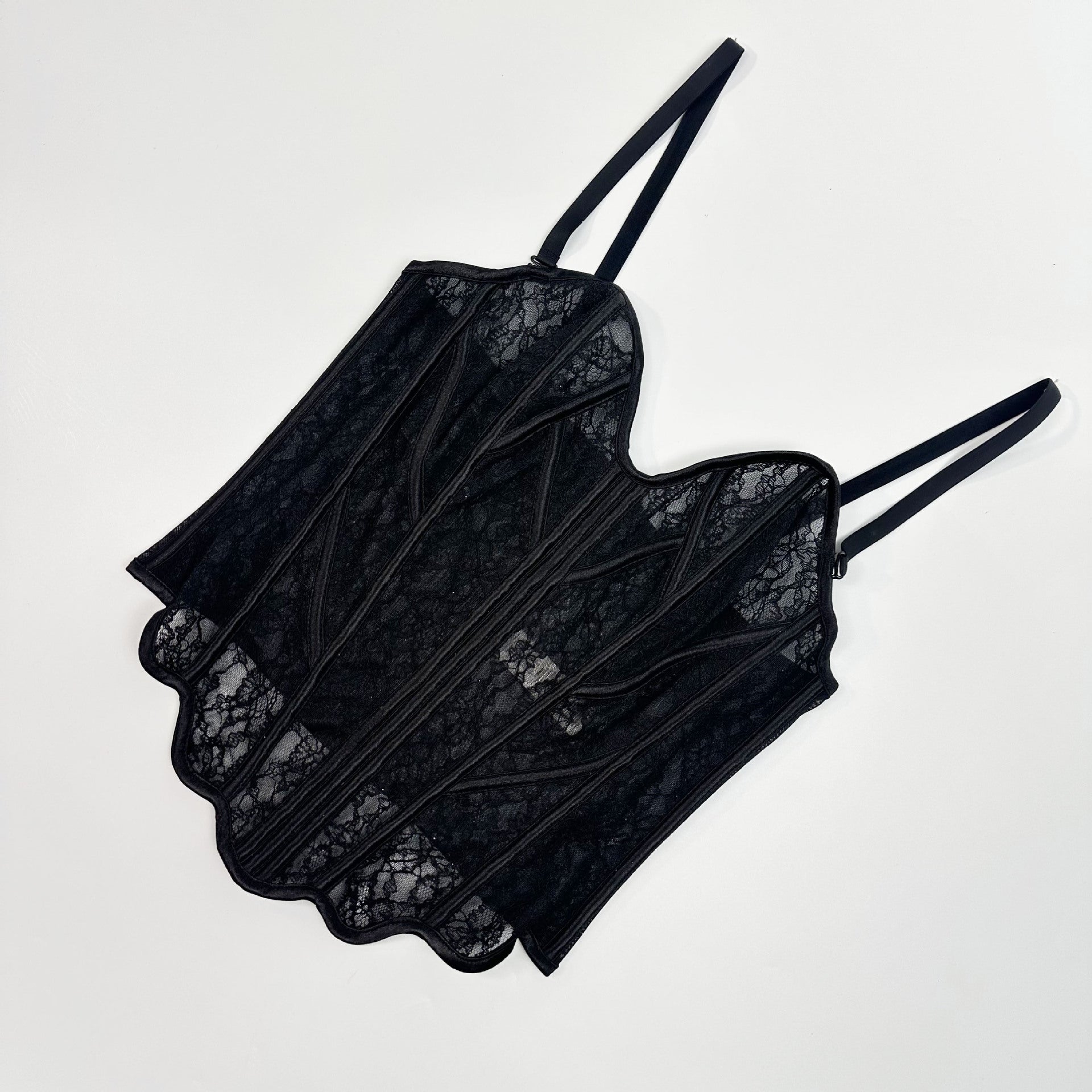 French Style Hollow Lace Fishbone Corset Bra