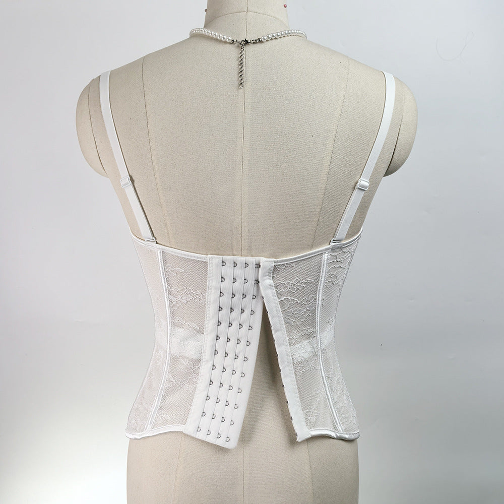 Back Hook Lace Fishbone Corset Bra