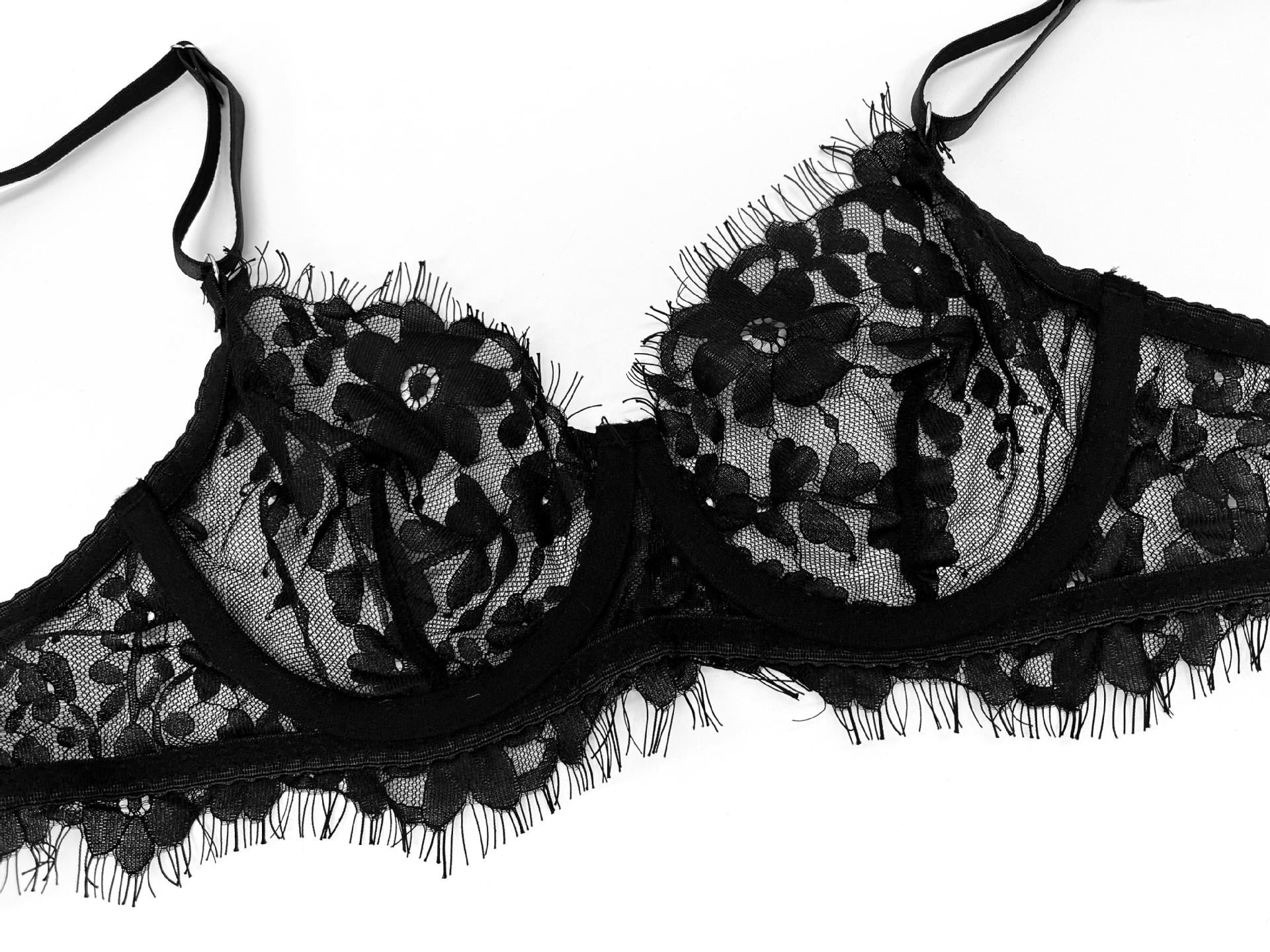 Lace Suspender, Leg Ring & Thong Set – Sheer, Ultra-Thin