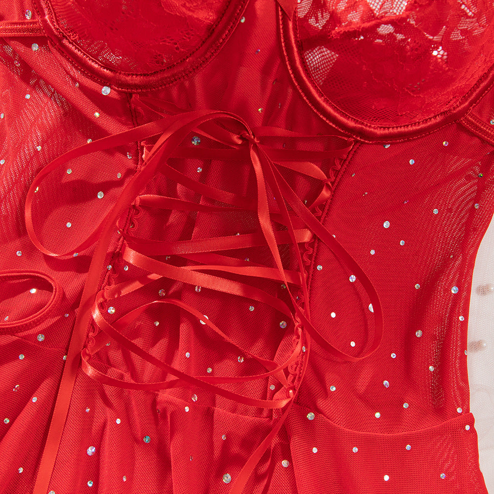 Lace & Sequin Slip Nightdress | French Loungewear Set