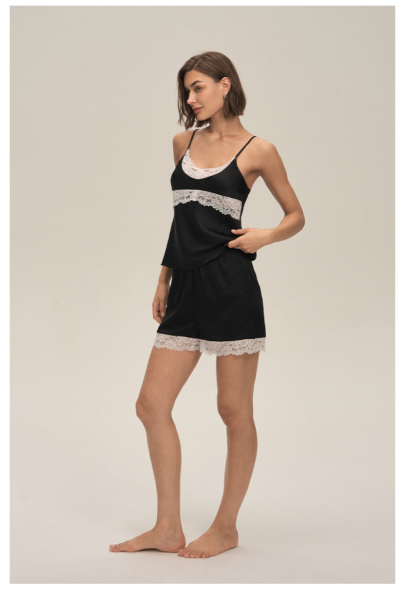 Women's Spaghetti Strap Shorts Pajama Set — Loungewear Two-Piece