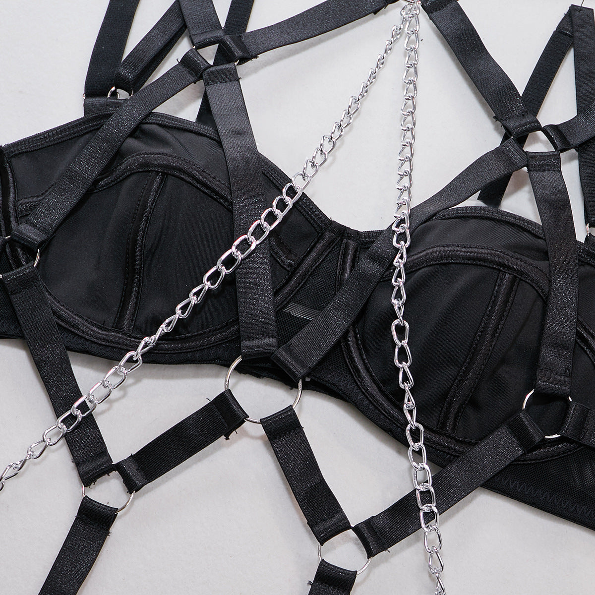 Lace Chain Four-Piece Lingerie Set