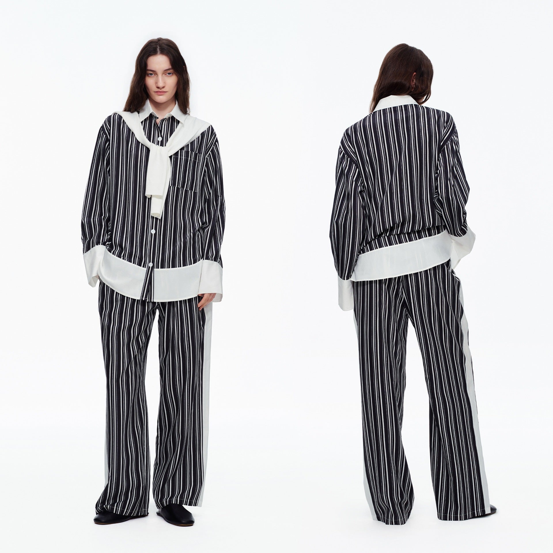 Stripe Long Sleeve Pajama Set | High-End Spring & Autumn Loungewear