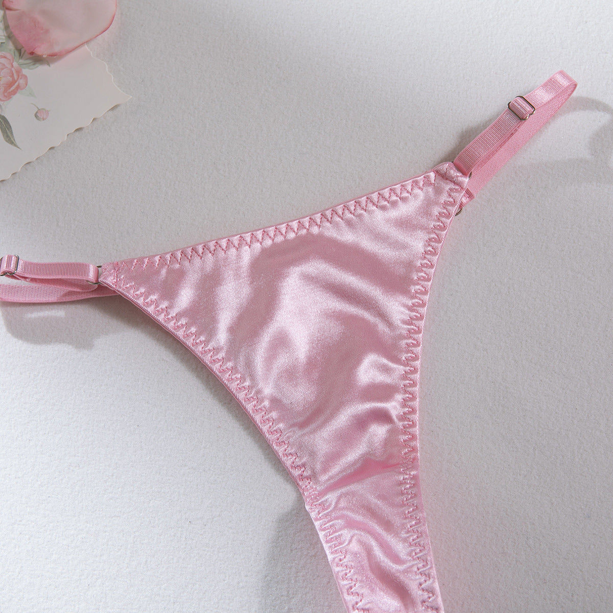 AliExpress hot-selling lingerie steel ring hollow sexy breast satin satin belt leg ring three pieces