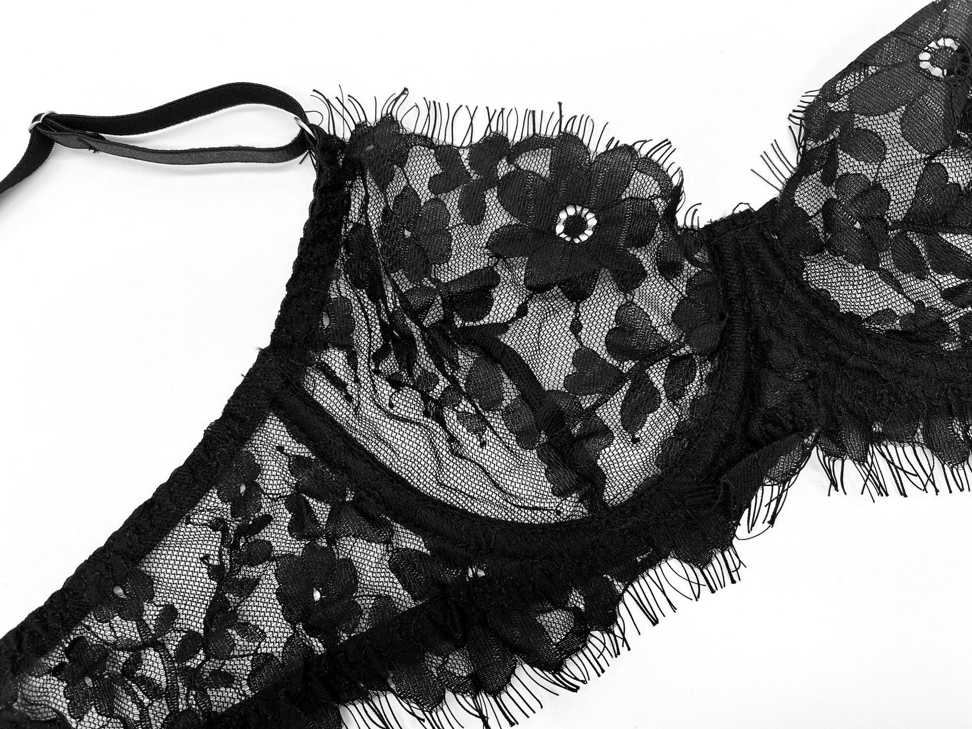 Lace Suspender, Leg Ring & Thong Set – Sheer, Ultra-Thin