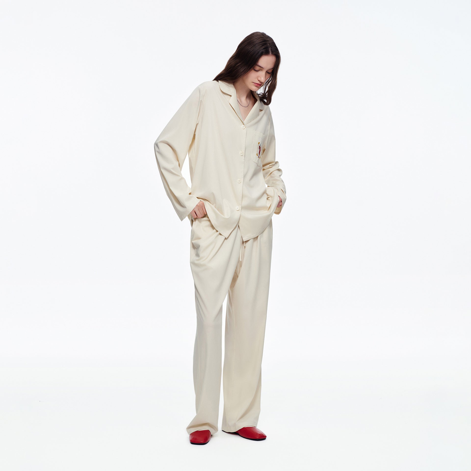 Contrast Color Cartoon Print Pajama Set | High-End Fashion Loungewear