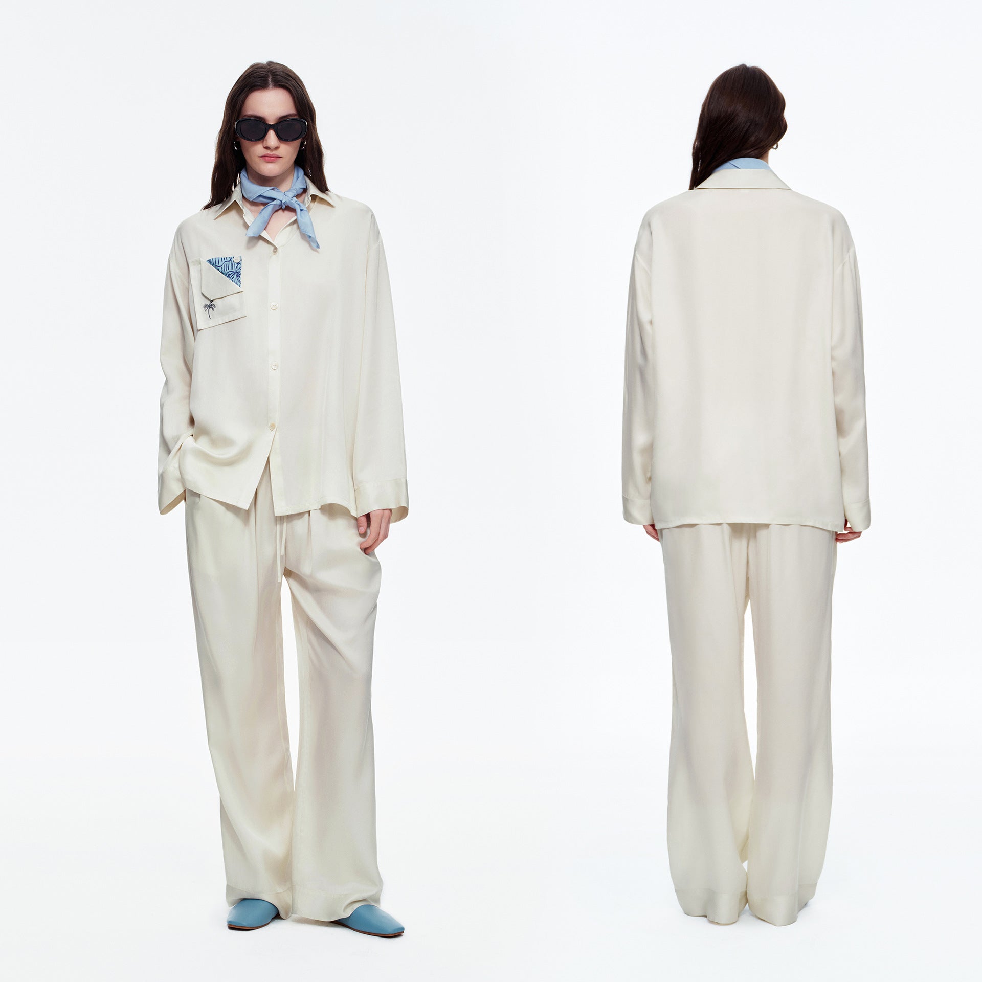 Minimalist Long Sleeve Pajama Set | Simple High-End Loungewear