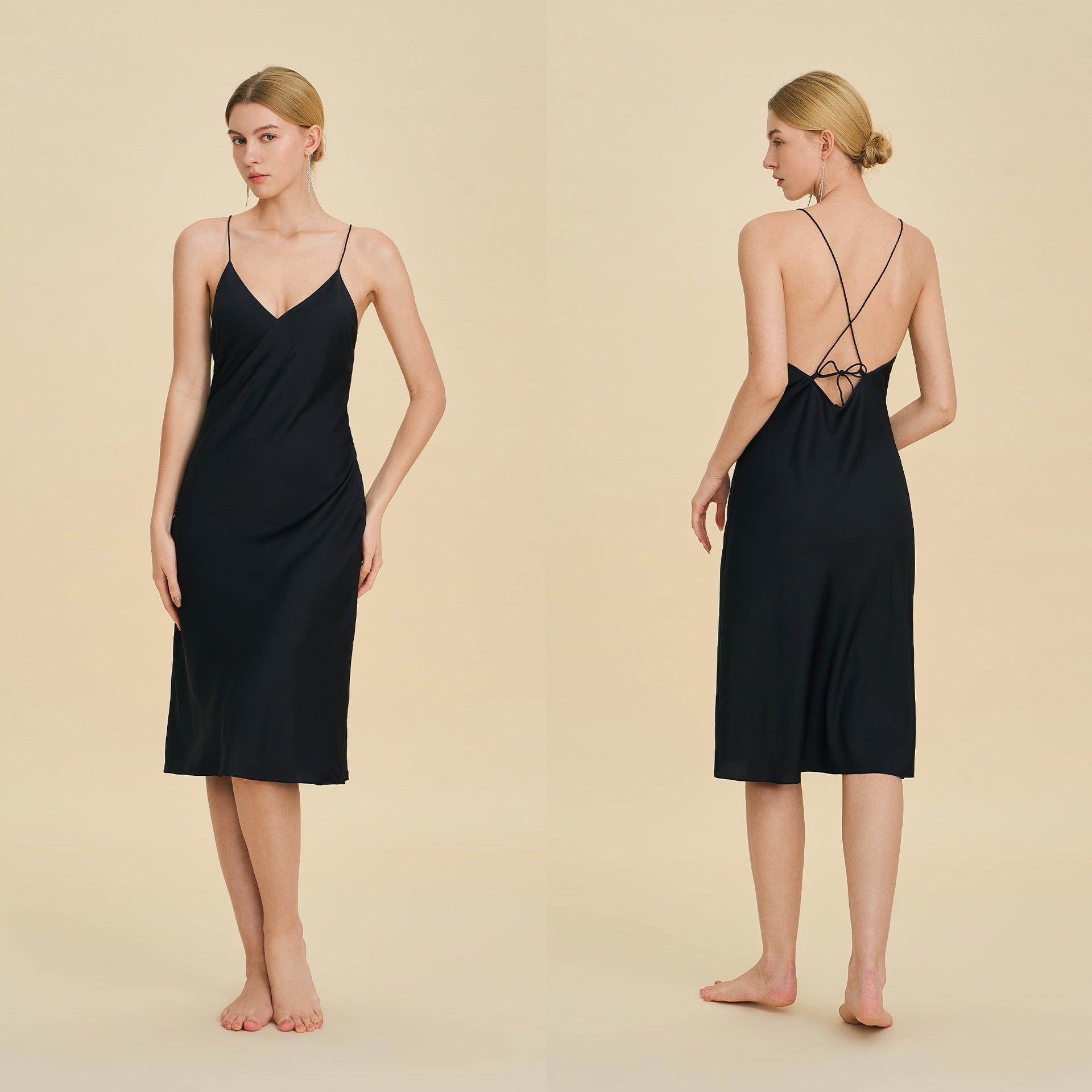 Backless V-Neck Spaghetti Strap Short Nightdress | Sexy Summer Sleepwear