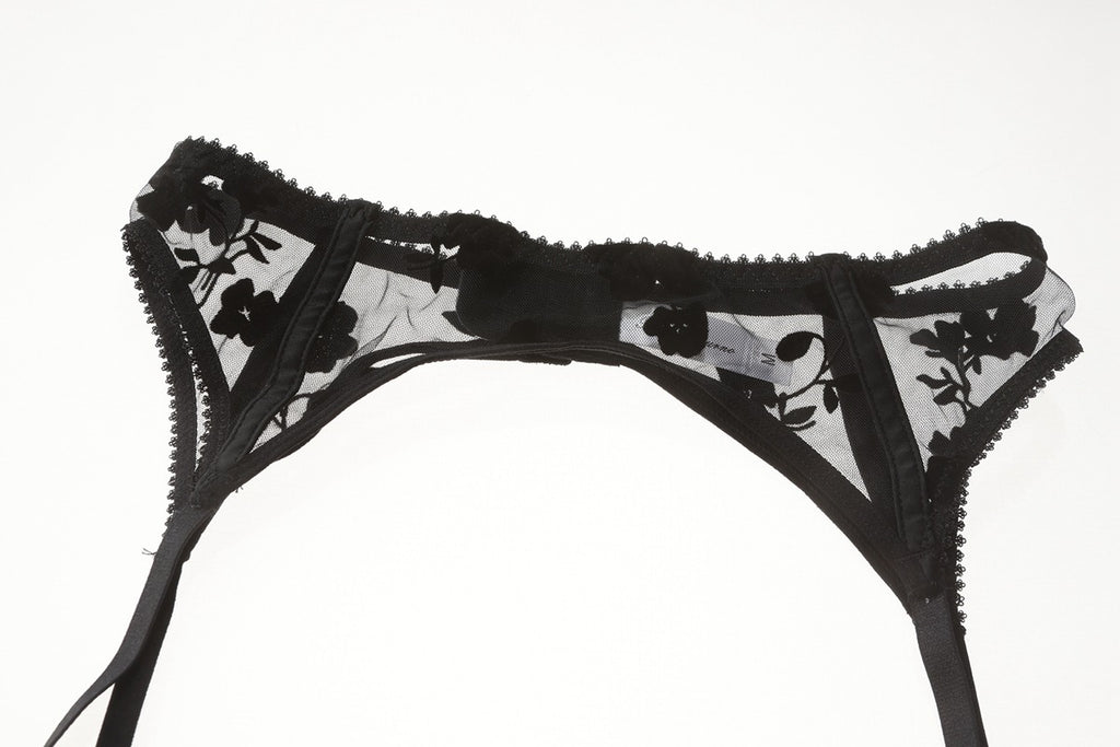French Lace Embroidered Bra Set – Minimizing & Anti-Sag with Sheer Cups