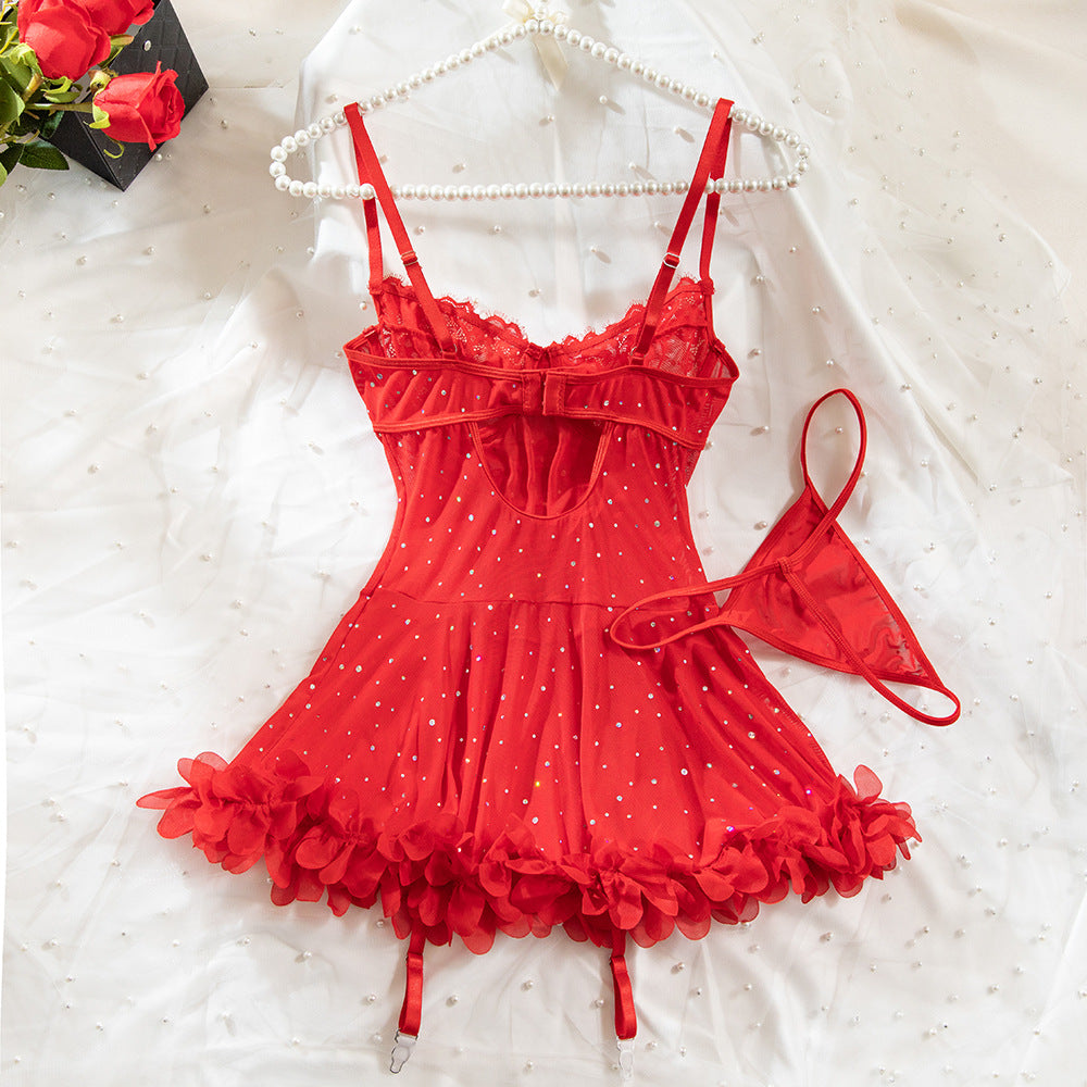 Lace & Sequin Slip Nightdress | French Loungewear Set