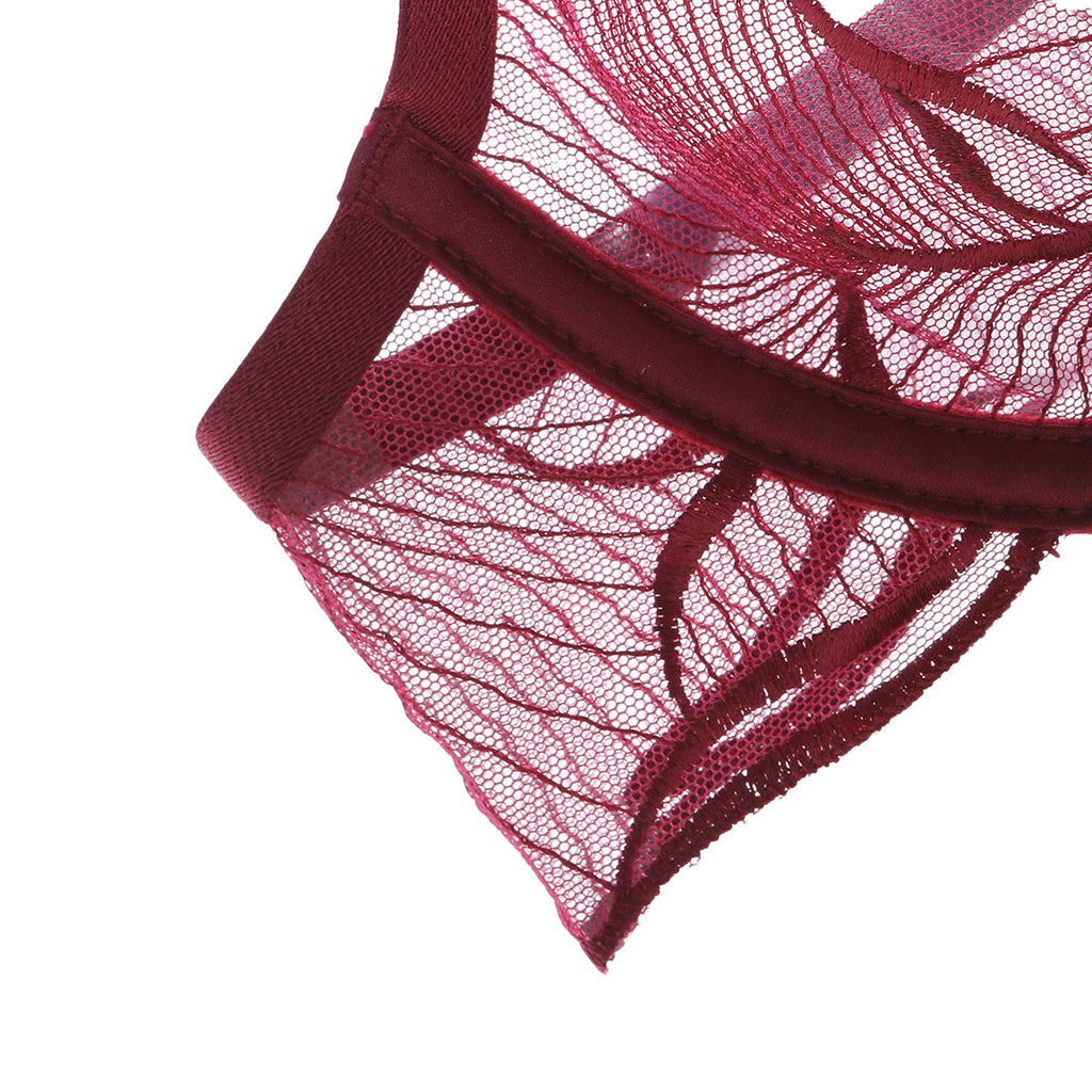 Sheer Lace Embroidered Lingerie Set