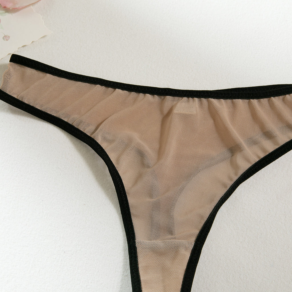 Fishbone Colorblock Sheer Mesh Lift Bra Set