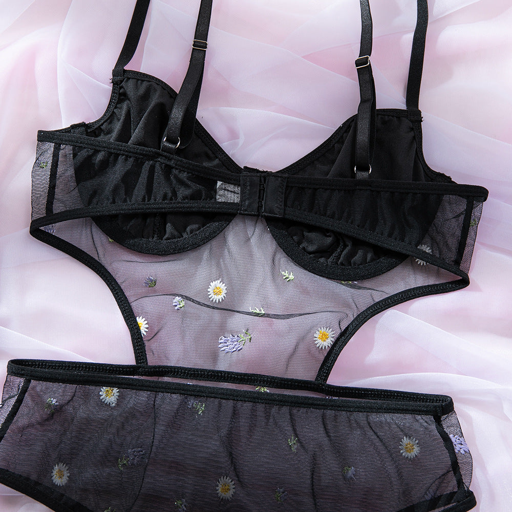 Daisy Mesh Gathering Sculpting Bodysuit