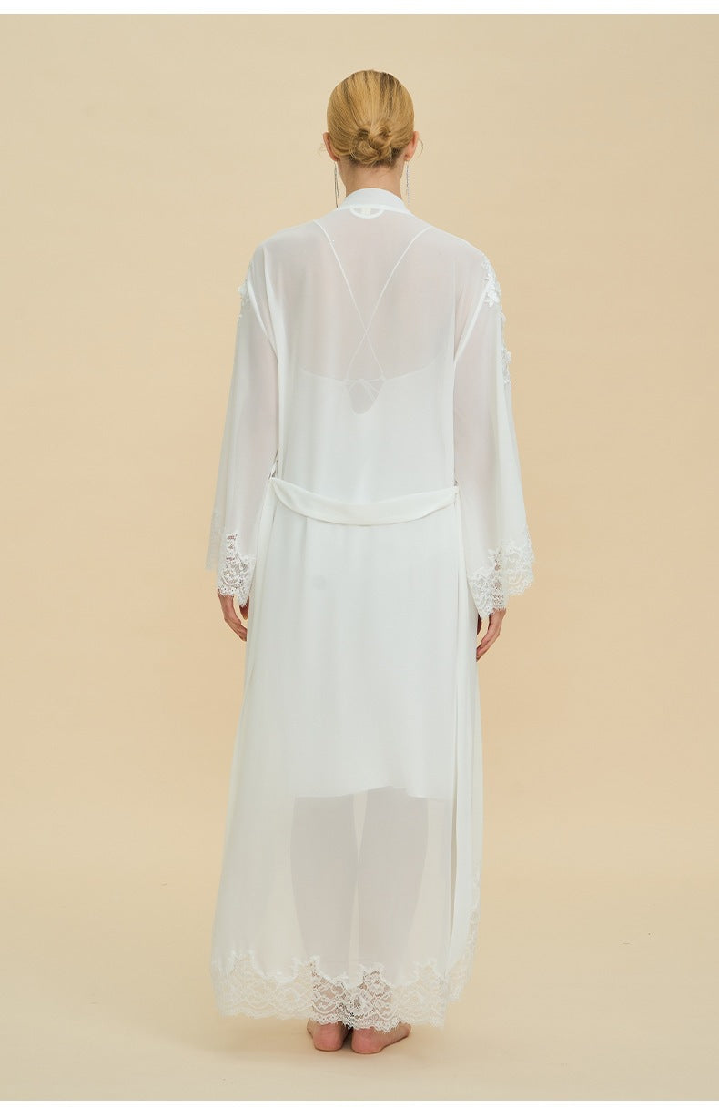 Chiffon Short Morning Robe | Sheer Loungewear for Women