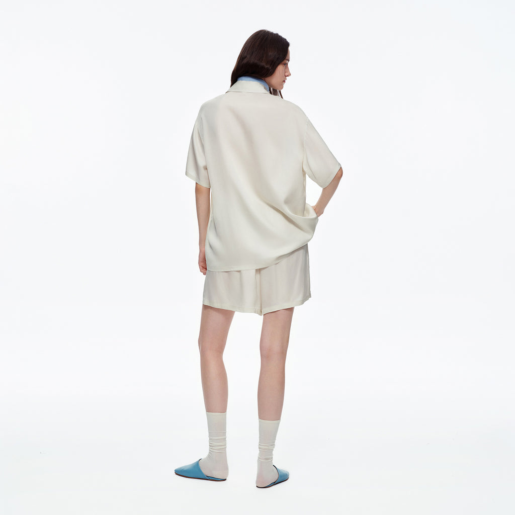Satin Shirt & Shorts Pajama Set | Women's Summer Loungewear