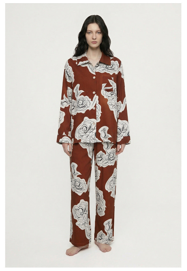 Cotton Lapel Cardigan Pajama Set | Casual Loungewear You Can Wear Outside