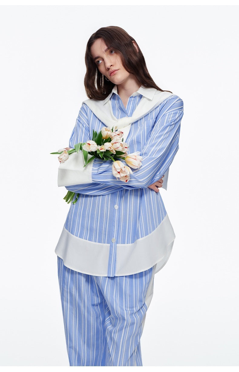 Stripe Long Sleeve Pajama Set | High-End Spring & Autumn Loungewear