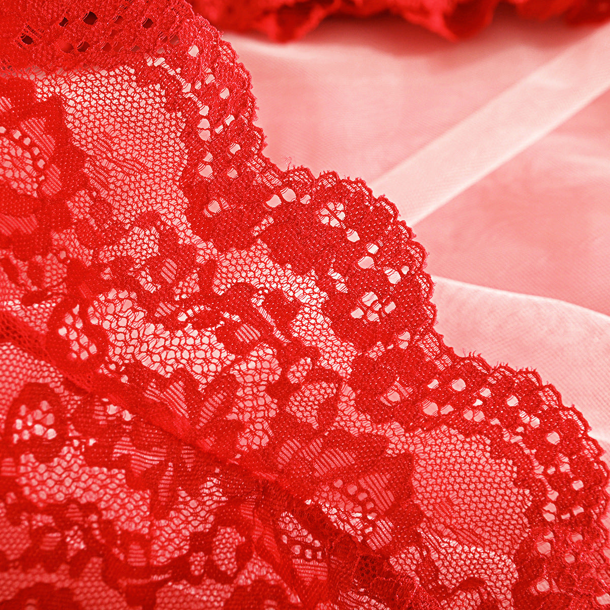 Spaghetti Strap Lace Sheer Sexy Lingerie Set