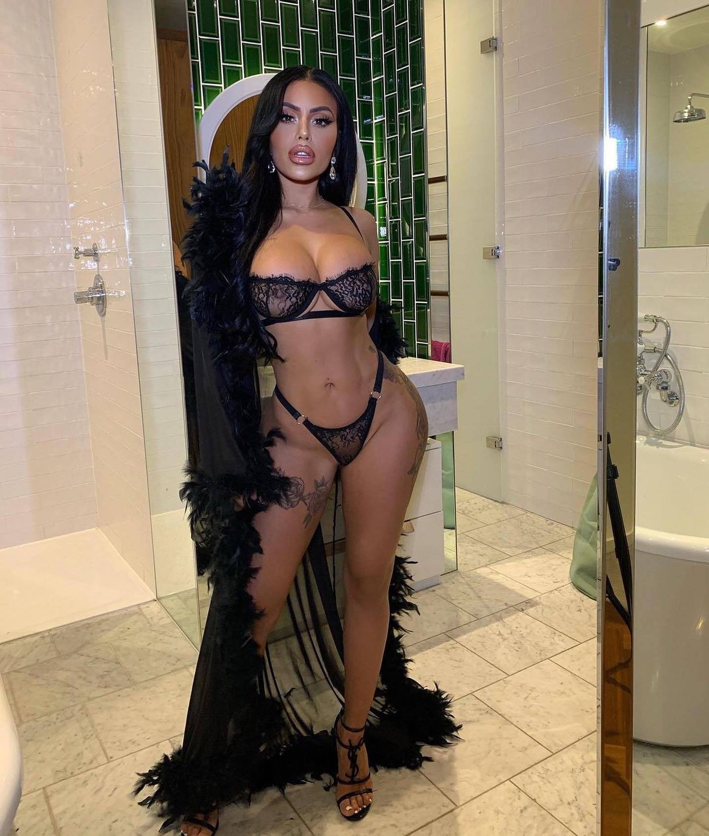Lace Bandeau Sling Sheer Temptation Lingerie Set