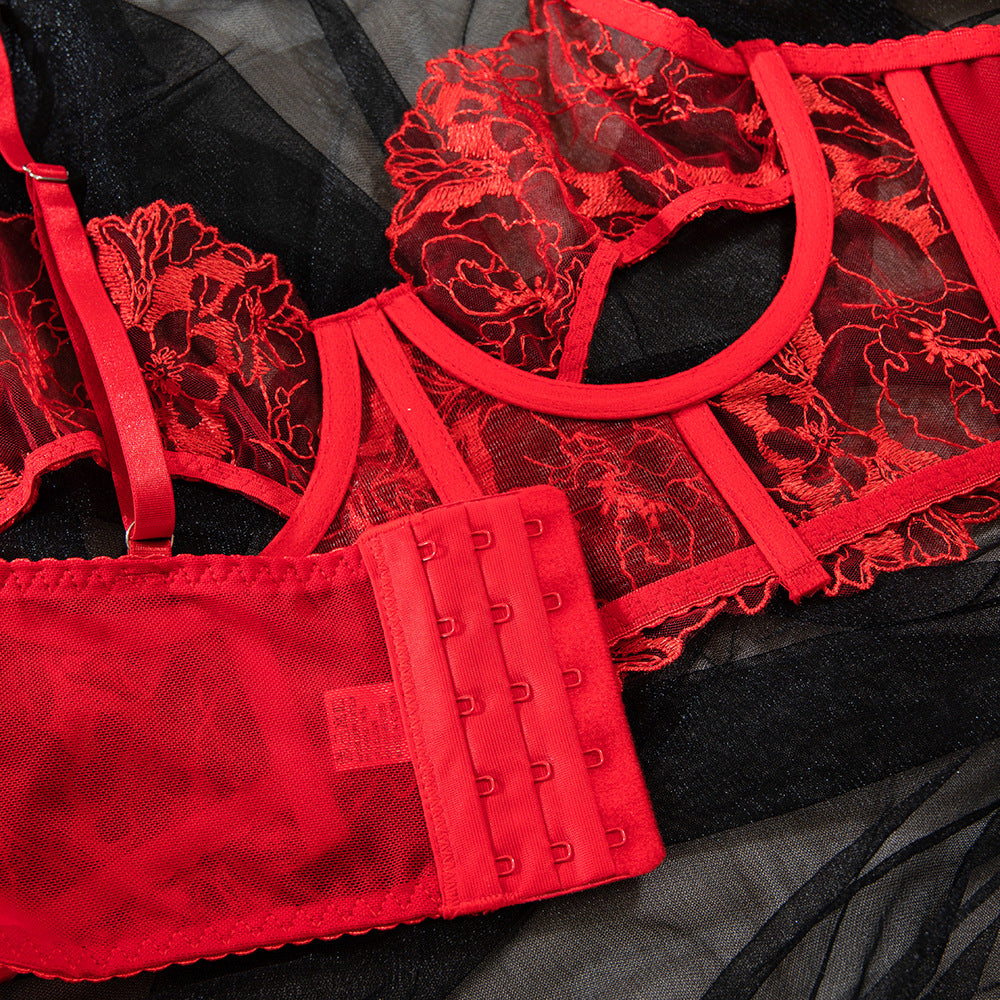 French Lace Boned Shaping Camisole Bra Set