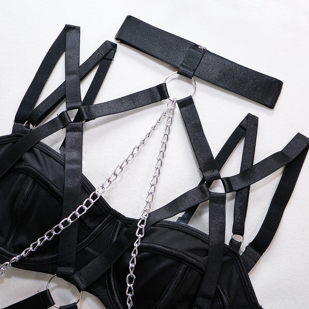 Lace Chain Four-Piece Lingerie Set