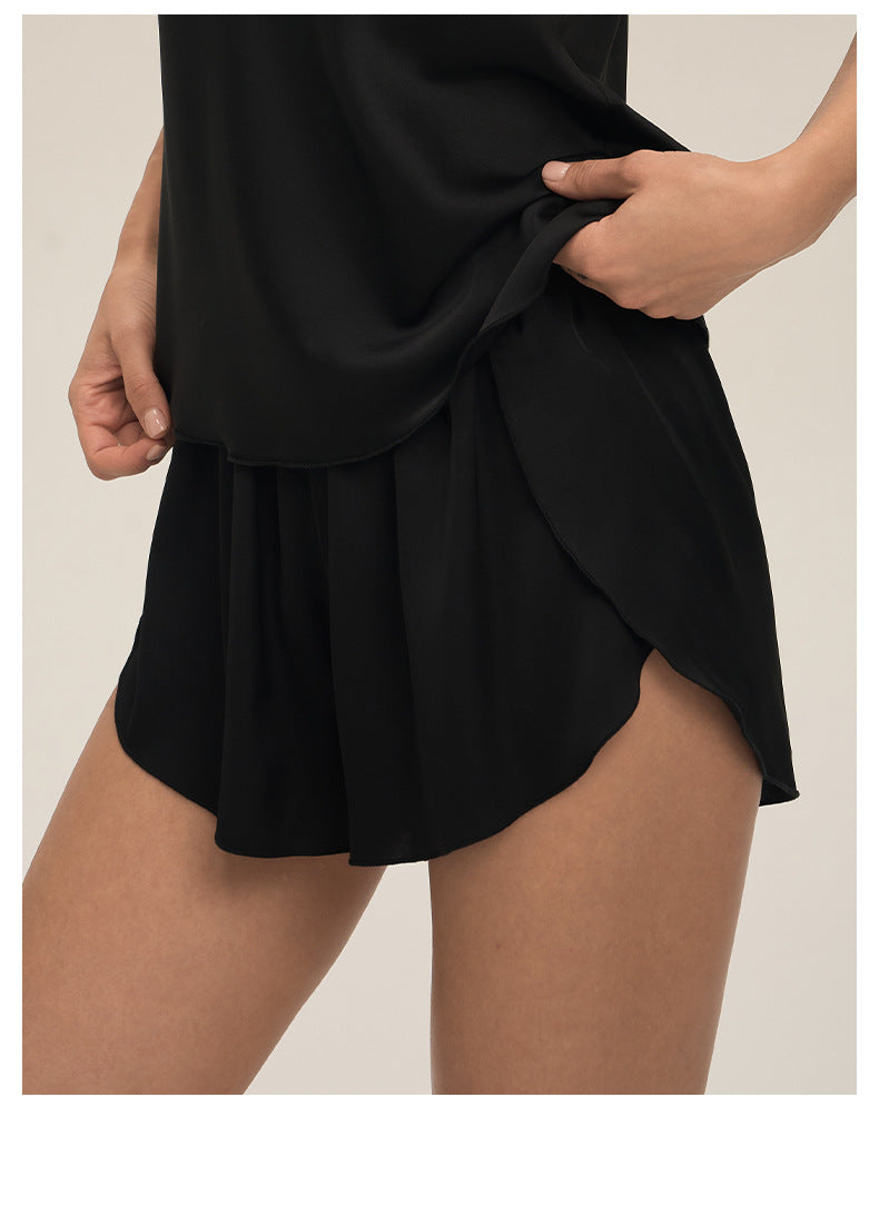 Satin Chiffon Spaghetti Strap Shorts Pajama Set — Sexy Summer Loungewear