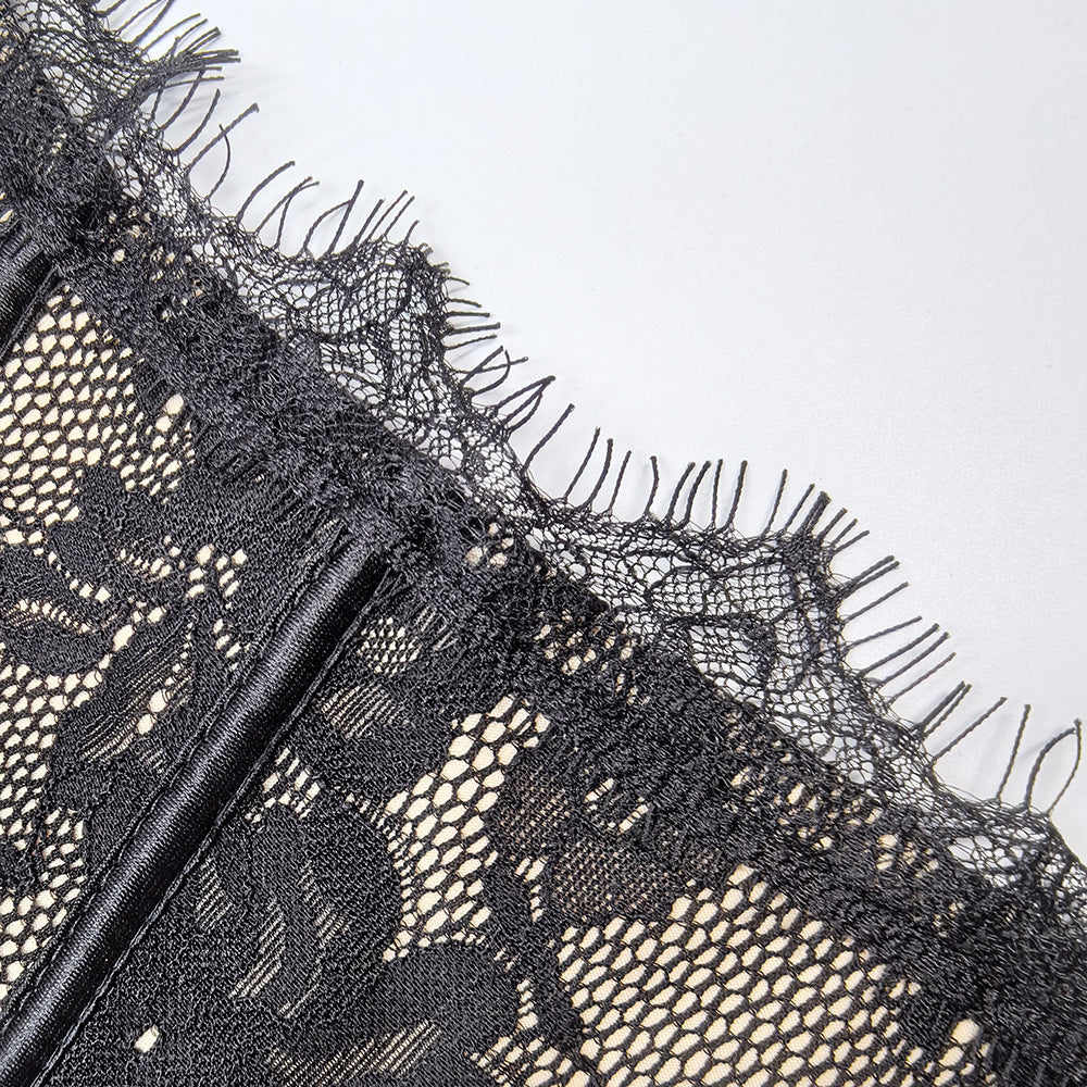Off-Shoulder Lace Fishbone Corset Bra