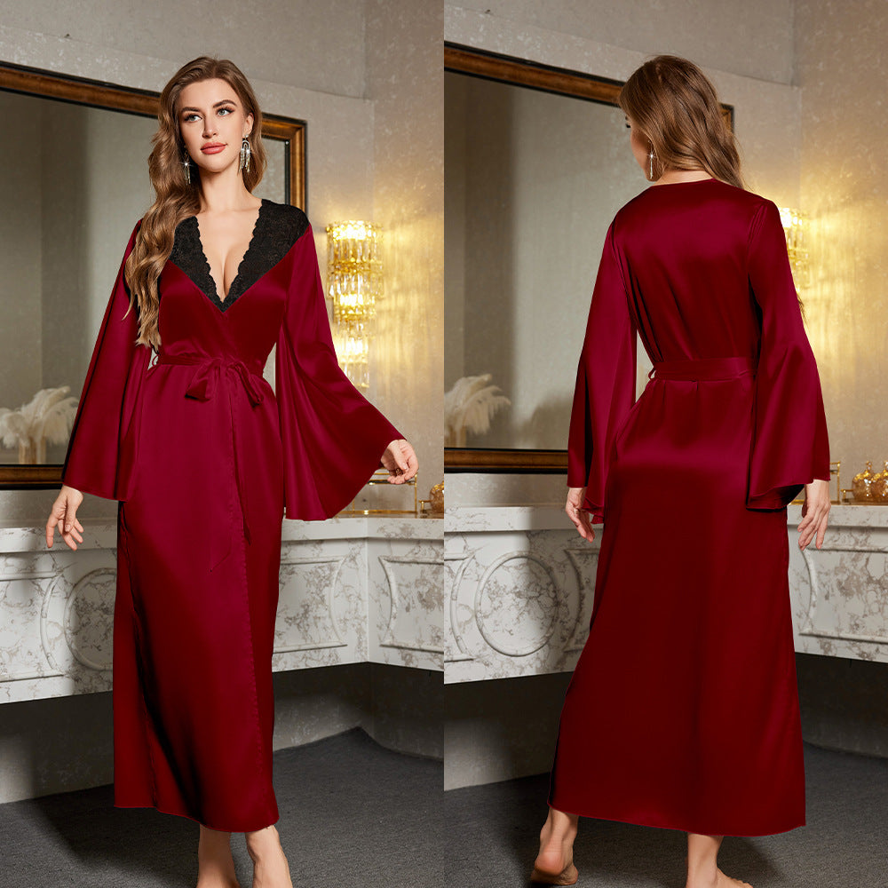 Lace Long Bathrobe | Sexy Luxury Sleepwear & Loungewear