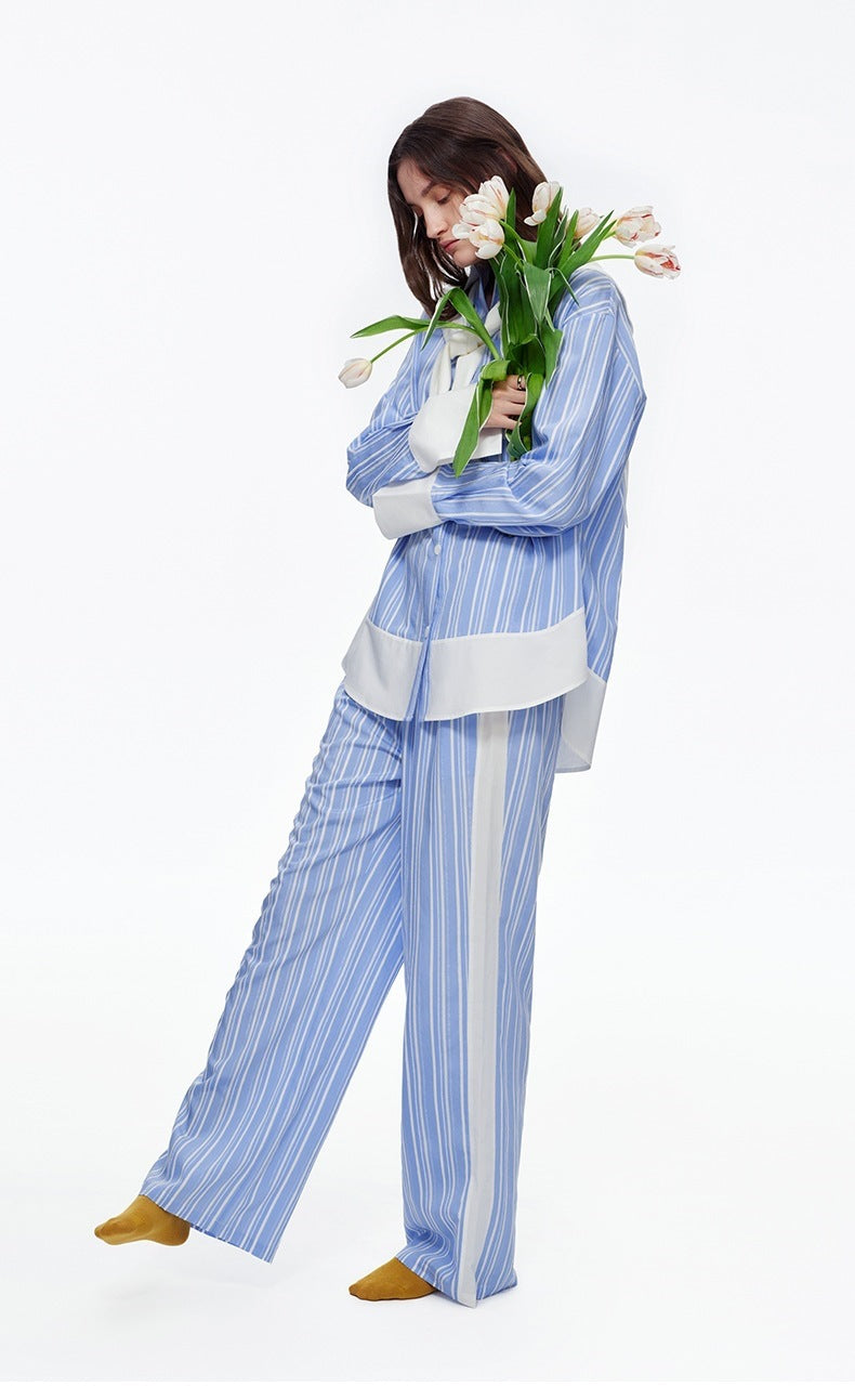 Stripe Long Sleeve Pajama Set | High-End Spring & Autumn Loungewear