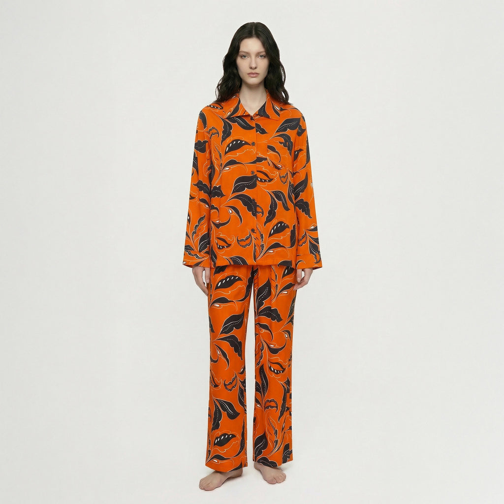 Cotton Lapel Cardigan Pajama Set | Casual Loungewear You Can Wear Outside