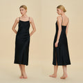 Satin Chiffon Halter Neck Long Split Nightdress — High-End Sexy Sleepwear