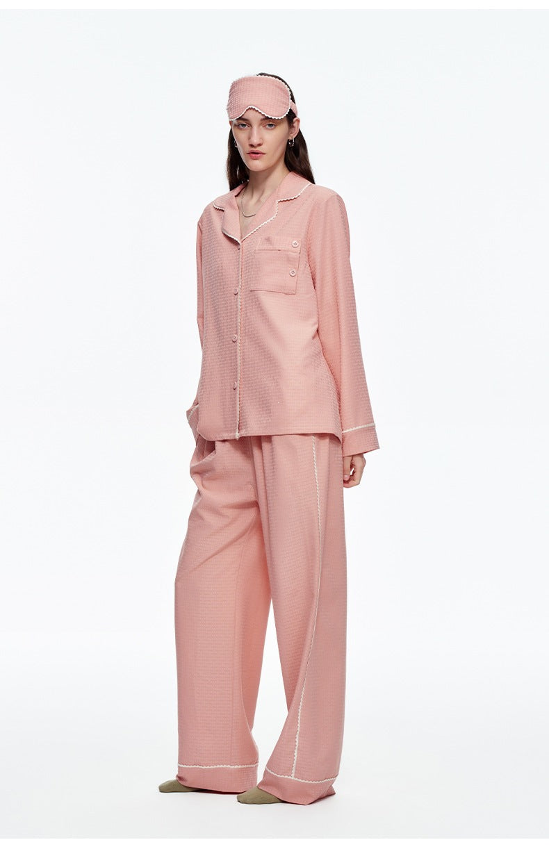Brushed Soft Long Sleeve Pajama Set | Loose Casual Loungewear