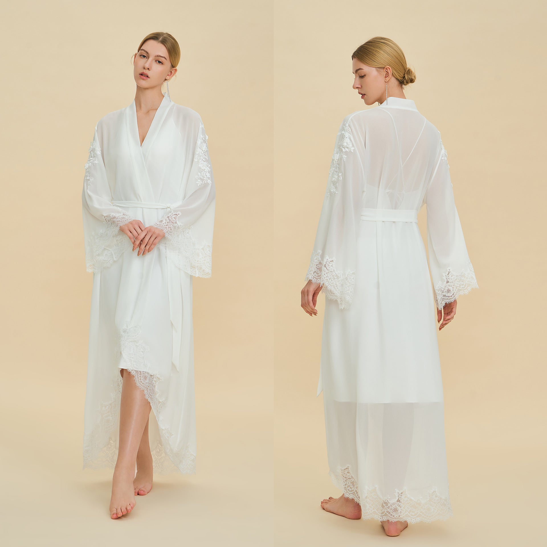Chiffon Short Morning Robe | Sheer Loungewear for Women
