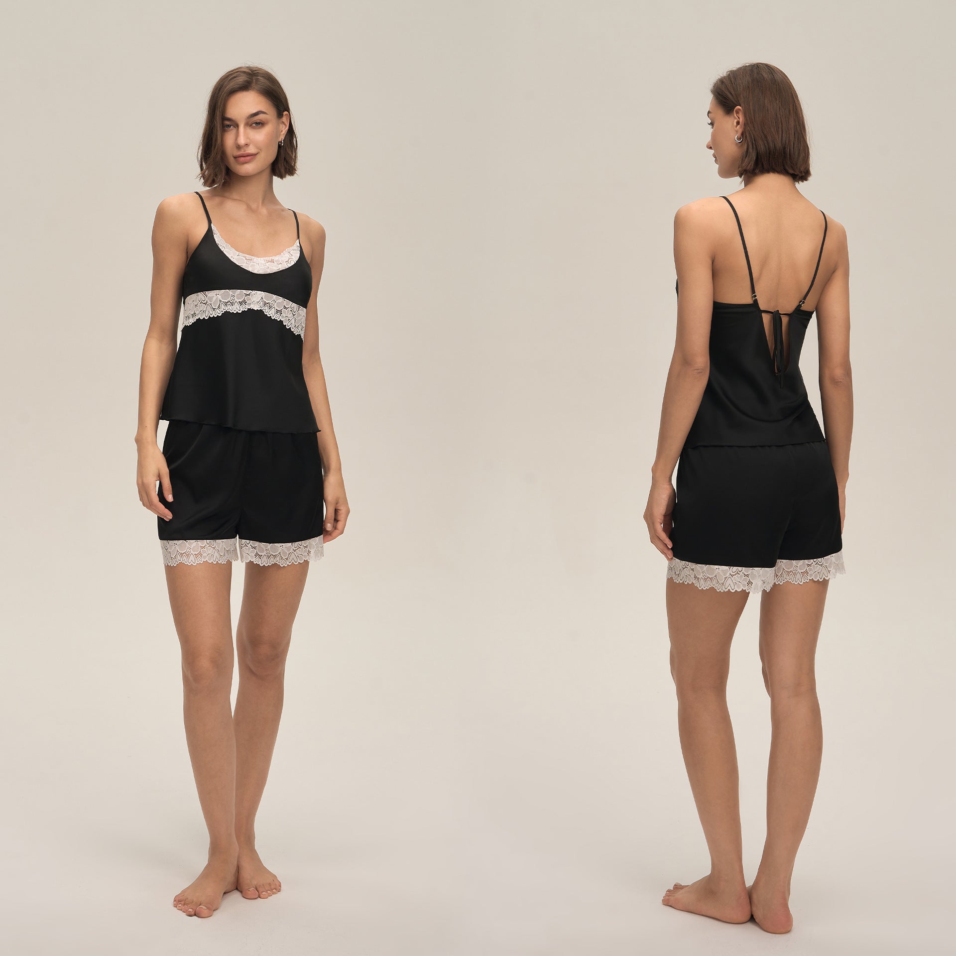 Women's Spaghetti Strap Shorts Pajama Set — Loungewear Two-Piece